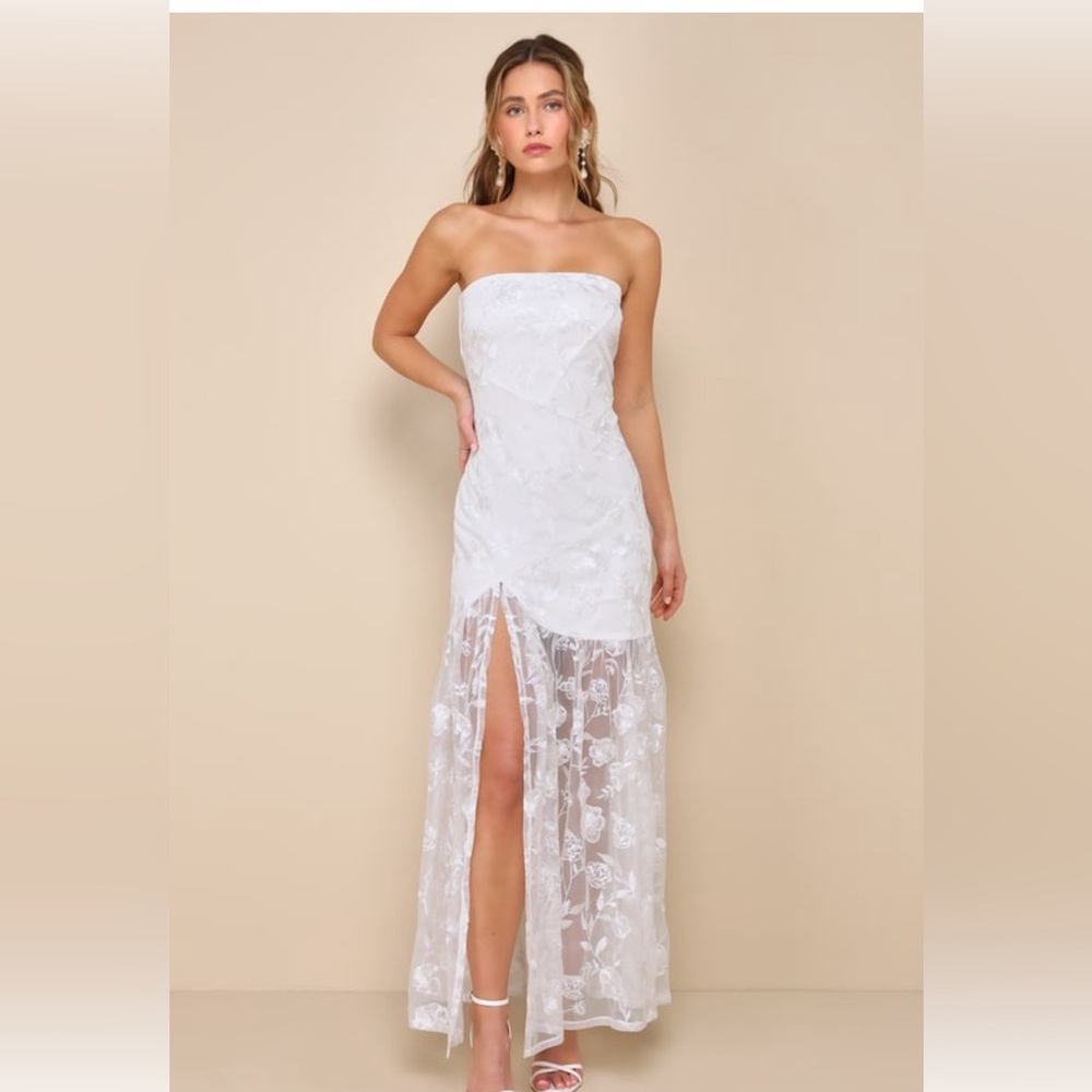 Lulu's White Strapless Dress